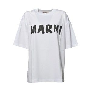 Marni White Organic Cotton T-Shirt With Logo - NWT
